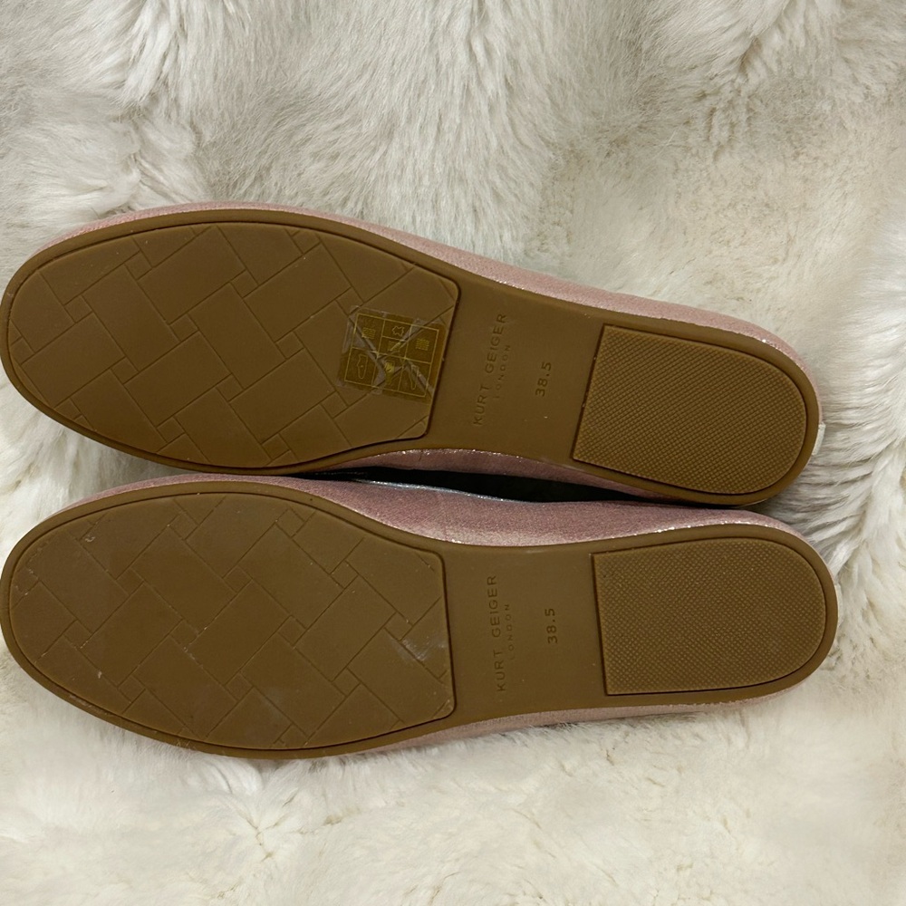 Kurt Geiger Women's Glittery Gold and Pink Loafers - Picture 3 of 4